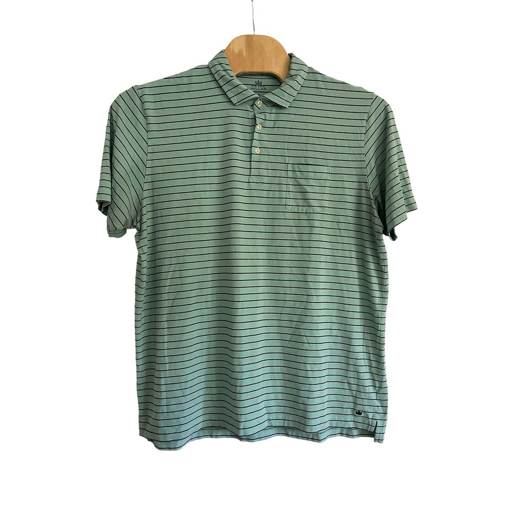 Peter Millar Men's Golf Polo Shirt Size 2XL Blue. Striped Casual Comfort Logo‎